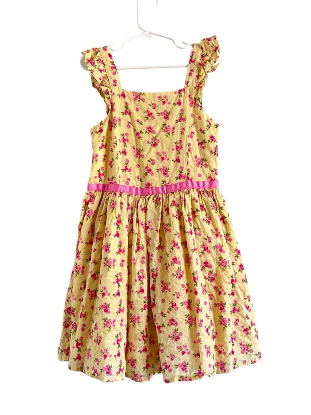 Zunie Girl Yellow Floral Ruffle Dress